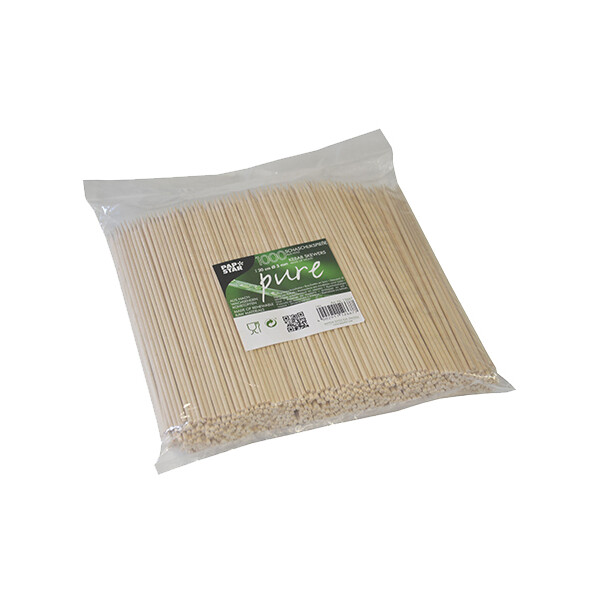 PAPSTAR Schaschlikspieße "pure", aus Holz, Länge: 200 mm