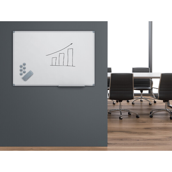 MAUL Weißwandtafel MAULstandard, (B)2.400 x (H)1.200mm, grau