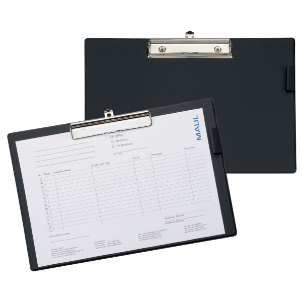 MAUL Klemmbrett mit Folienüberzug, DIN A4 quer, schwarz