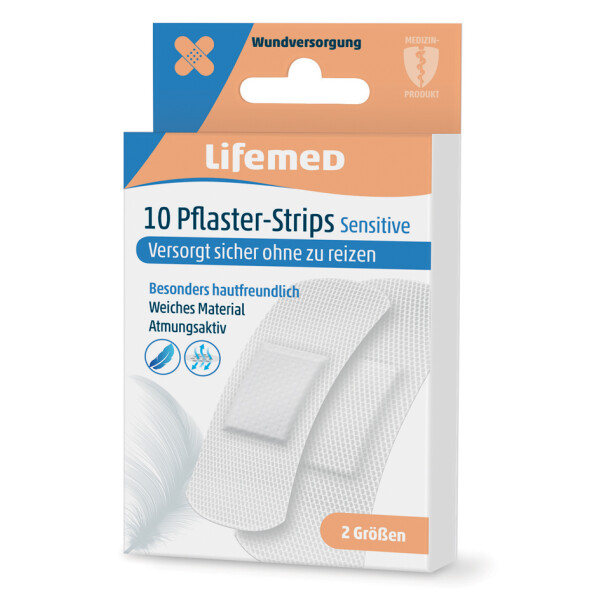 Lifemed Pflaster-Strips "Sensitive", weiß, 20er