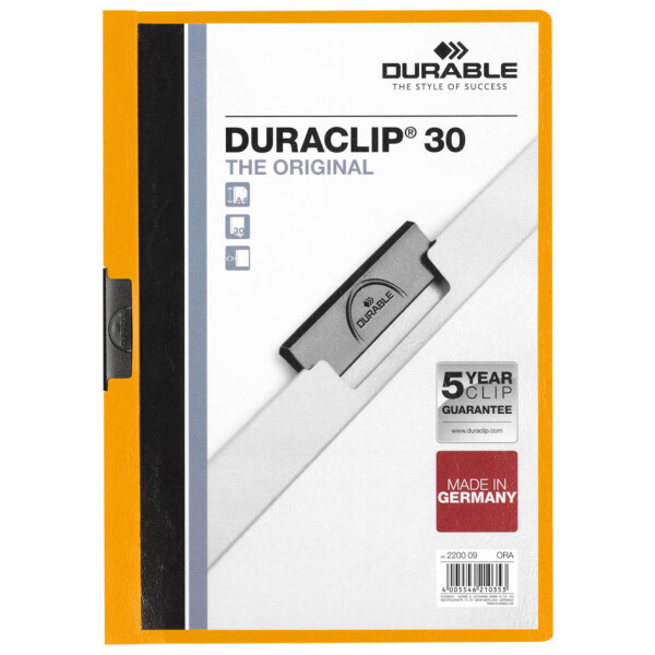 DURABLE Klemmhefter DURACLIP ORIGINAL 30, DIN A4, grau