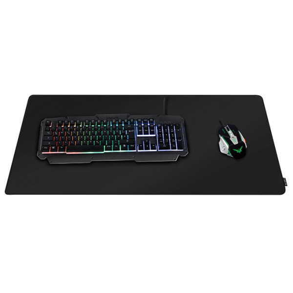 LogiLink Gaming Maus Pad, vernähte Kanten, Größe L, schwarz