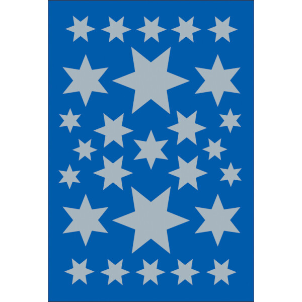 HERMA Weihnachts-Sticker DECOR "Sterne", 21 mm, silber