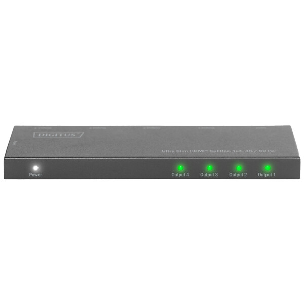 DIGITUS Ultra Slim HDMI Splitter, 1x4, 4K 60 Hz, schwarz