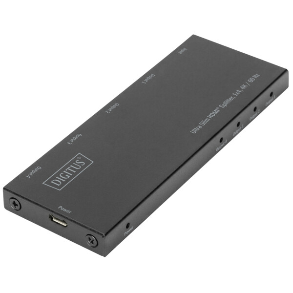 DIGITUS Ultra Slim HDMI Splitter, 1x4, 4K 60 Hz, schwarz