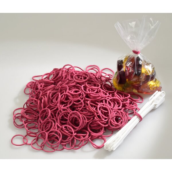 dm-folien Gummiringe im Beutel, rot, 60 mm, Gro&szlig;packung