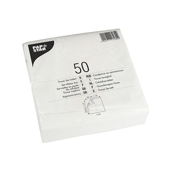 PAPSTAR Lunch-Servietten, 330 x 330 mm, 2-lagig, weiß