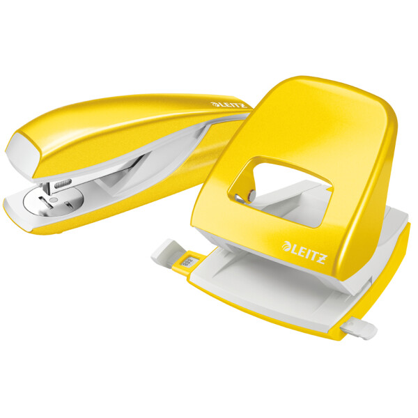 LEITZ Heftgerät- & Locher-Set Nexxt WOW, pink-metallic