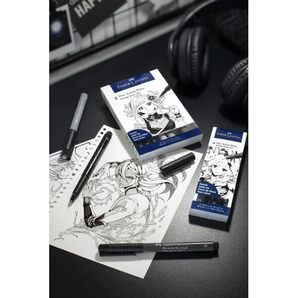 FABER-CASTELL Tuschestift PITT artist pen, Manga Basic Set