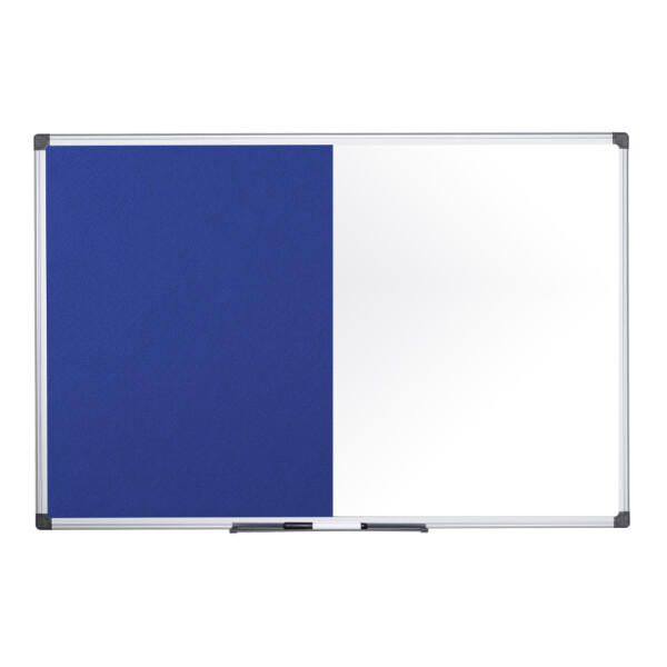 Bi-Office Kombitafel, Weißwand Filz, blau, 600 x 450 mm