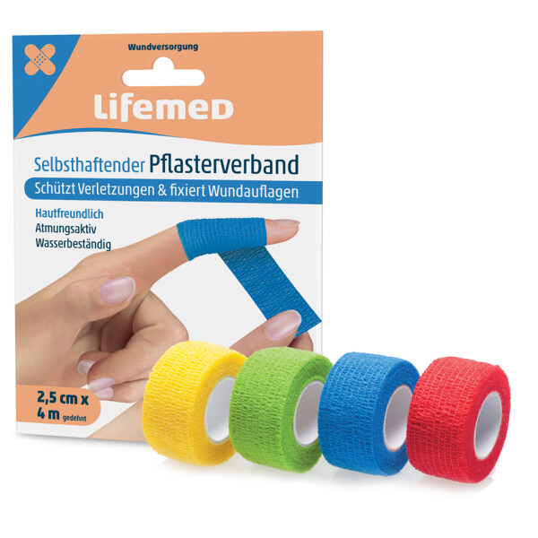 Lifemed Pflasterverband, selbsthaftend, farbig sortiert