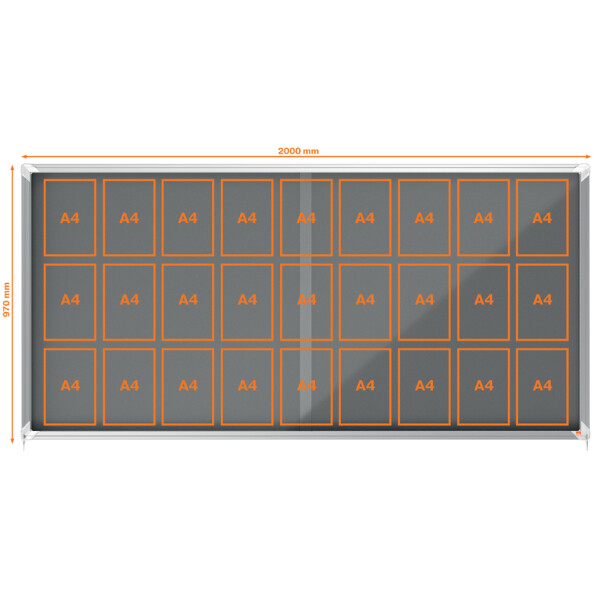 nobo Schaukasten Premium Plus, Filz-Rückwand, 18 x DIN A4