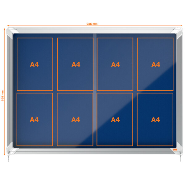 nobo Schaukasten Premium Plus, Filz-Rückwand, 18 x DIN A4