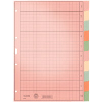 LEITZ Tauenpapier-Register, blanko, A4, 10-teilig,mehrfarbig