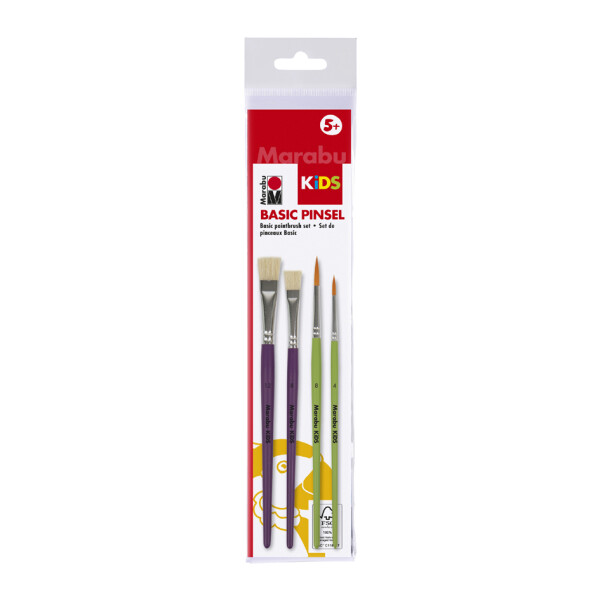 Marabu KiDS Pinsel-Set "Basic Pinsel", 4-teilig