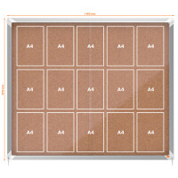 nobo Schaukasten Premium Plus, Kork-Rückwand, 27 x...