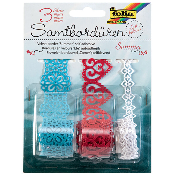 folia Samtbordüren "Spitze", selbstklebend, weiß