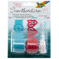 folia Samtbordüren "Spitze", selbstklebend, weiß