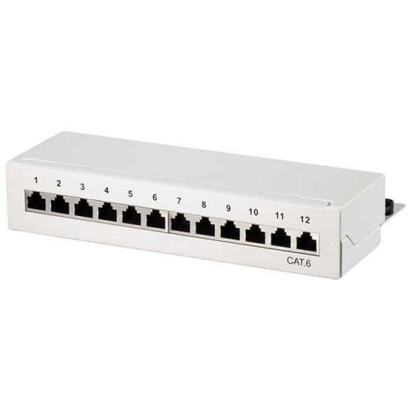 LogiLink Desktop Patch Panel Kat.6, geschirmt, 12 Port