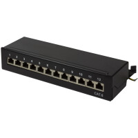 LogiLink Desktop Patch Panel Kat.6, geschirmt, 12 Port