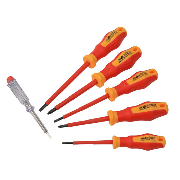 BRÜDER MANNESMANN VDE-Schraubendreher-Satz-Box, 6-teilig