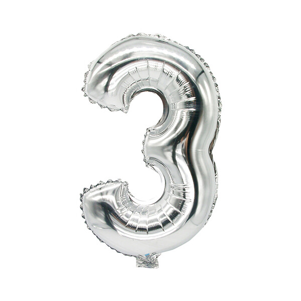 PAPSTAR Folienballon "Zahlen", Ziffer: 5, silber