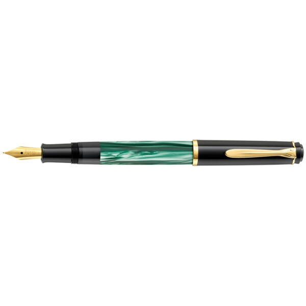 Pelikan Füllhalter M 200, grün marmoriert, Federbreite: F