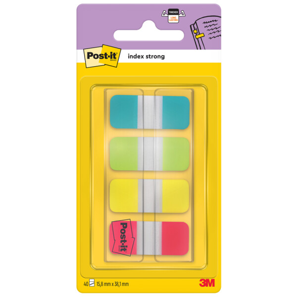 Post-it Haftmarker Index Strong Mini, 16 x 38 mm, 4-farbig