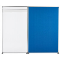 magnetoplan Raumteiler Textil, blau, mit Aluminiumrahmen