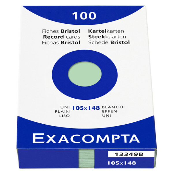EXACOMPTA Karteikarten, DIN A6, blanko, azurblau