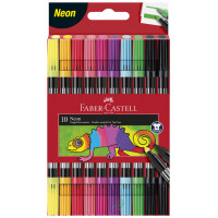 FABER-CASTELL Doppelfasermaler Neon, 10er Etui