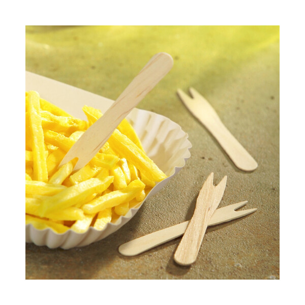 PAPSTAR Pommes-Frites-Gabeln "pure", Länge: 85 mm