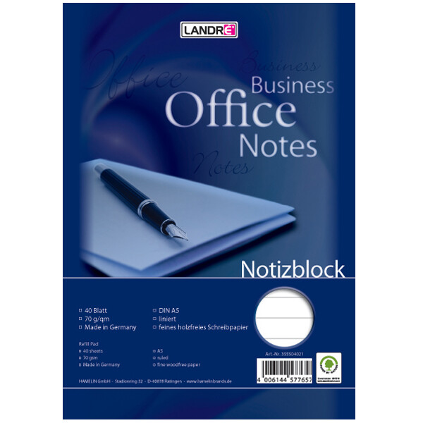 herlitz Spiralnotizblock, DIN A5, 40 Blatt, kariert
