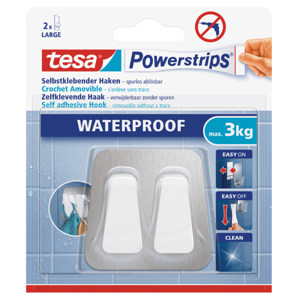 tesa Powerstrips Haken WATERPROOF Small Metall Plastik