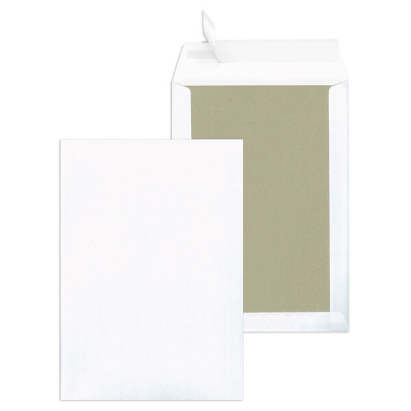 MAILmedia Papprückwandtaschen B4, ohne Fenster, weiß