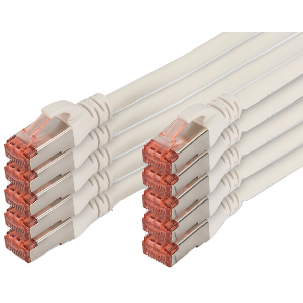DIGITUS Patchkabel Kat. 6, S FTP, 1,0 m, wei&szlig;, Set