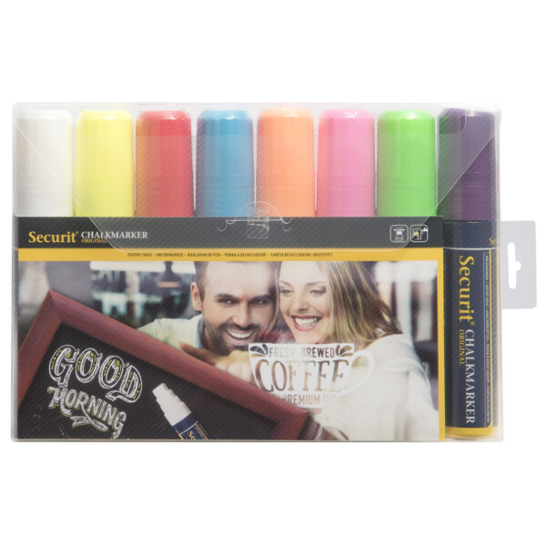 Securit Kreidemarker ORIGINAL LARGE, 8er Etui, Erdfarben