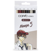 COPIC Marker ciao, 5+1 Set "Manga 5"