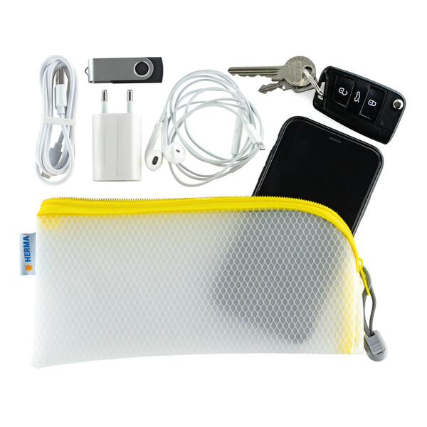 HERMA Reißverschlusstasche "Mesh Bags", 230 x 110 mm, rot