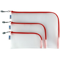 HERMA Reißverschlusstasche "Mesh Bags", 230 x 110 mm, rot