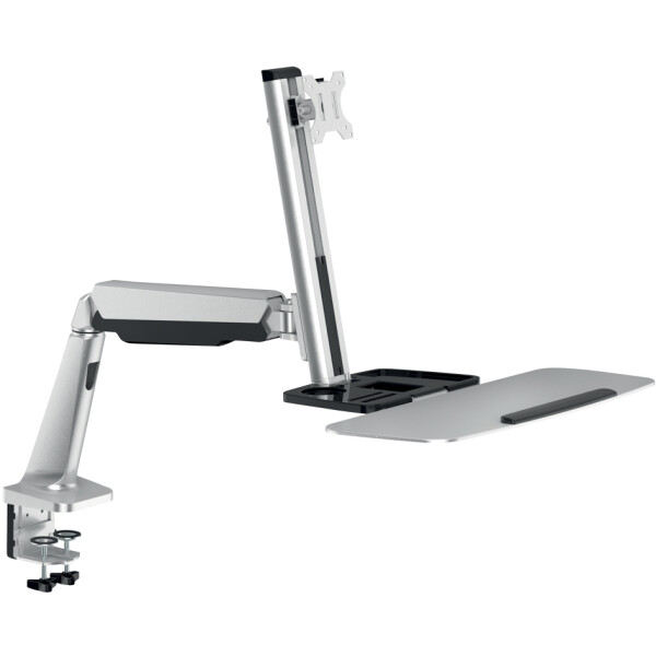 LogiLink Sitz-Steh Arbeitsplatz, f&uuml;r 1 Monitor, silber