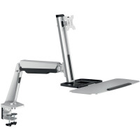 LogiLink Sitz-Steh Arbeitsplatz, für 1 Monitor, silber