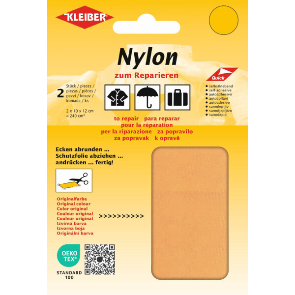 KLEIBER Nylon-Flicken, selbstklebend, beige