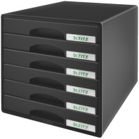LEITZ Schubladenbox Plus, 6 Schübe, schwarz