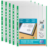 Oxford Prospekthülle, DIN A4 mit farbigem Rand, PP, rot