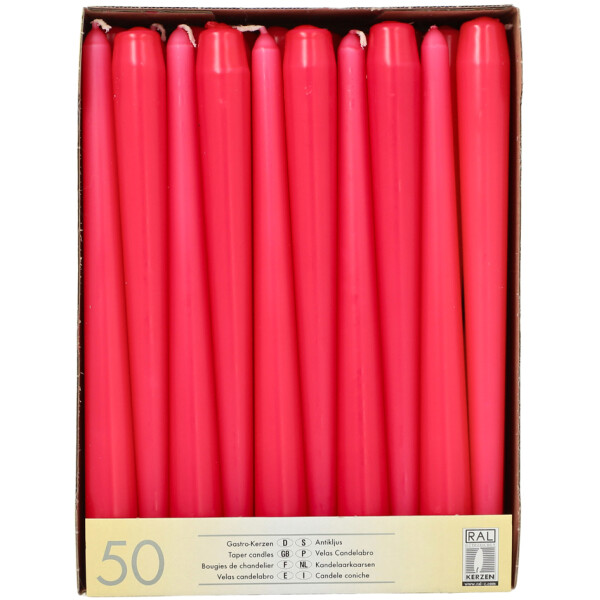 STARPAK Leuchterkerzen, 22 mm, rot, 50er Pack