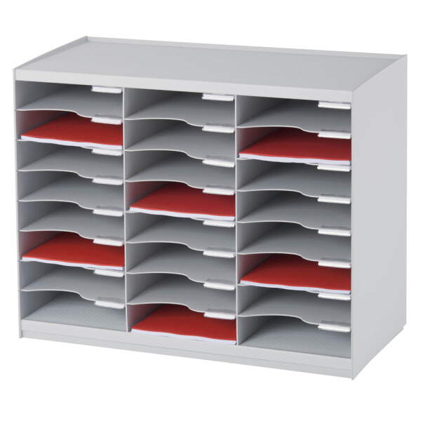PAPERFLOW Sortierstation, 24 Fächer, grau