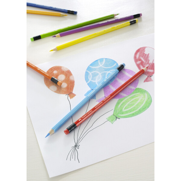 FABER-CASTELL Buntstifte radierbar, 12er Kartonetui