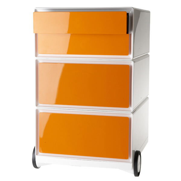 PAPERFLOW Rollcontainer easyBox, 4 Schübe, weiß buche