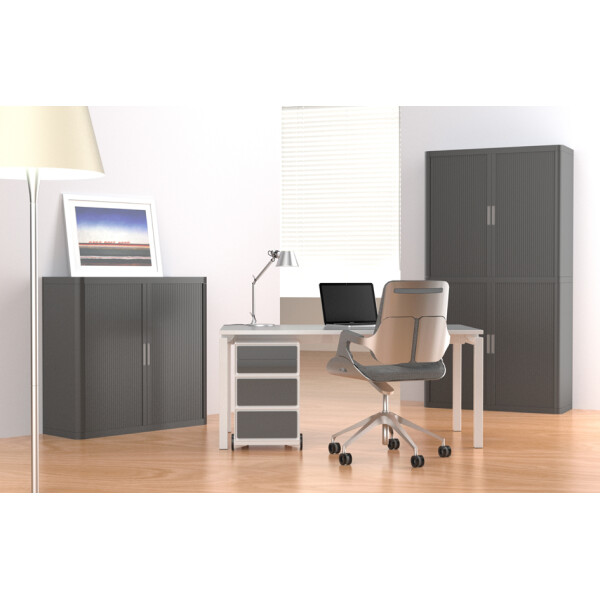 PAPERFLOW Rollcontainer easyBox, 4 Schübe, weiß buche